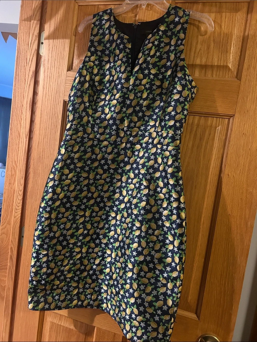 J.Crew Lemon Print Jacquard Sheath Dress | Size 8